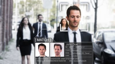 AI-system som känner igen en mans ansikte.