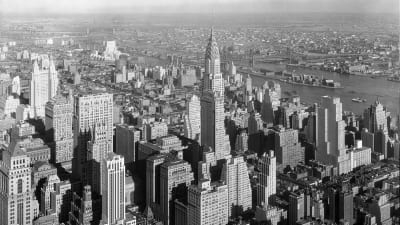 Vy över Manhattan i New York 1932.