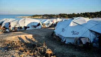 Tält i Kara Tepe-flyktinglägret