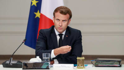 President Macron i Elyséepalatset i Paris den 24 juni 2020.