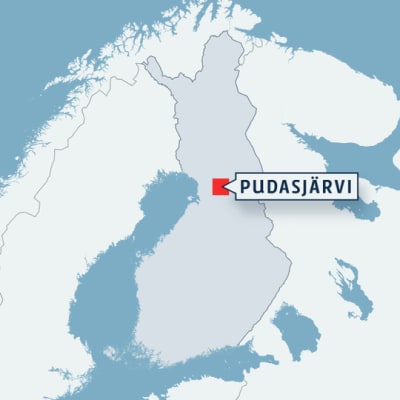 Kartta Pudasjärven sijainnista.