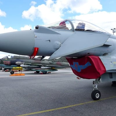 Baltian ilmatilan valvontaan osallistuva Britannian ilmavoimien Eurofighter Typhoon -hävittäjä