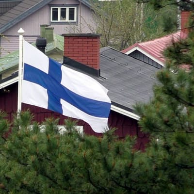 Suomen lippu liehuu