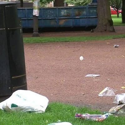 Monissa puistoissa nykyisiä roska-astioita ei pystytä tyhjentämään tarpeeksi usein.