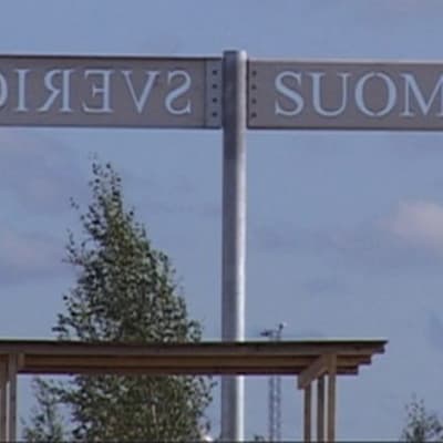Rajakyltti Suomen ja Ruotsin rajalla Torniossa.