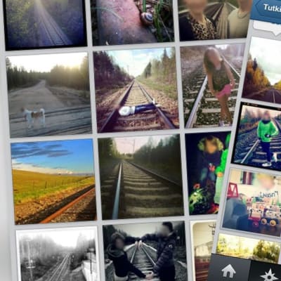 Nuoret jakavat kuvavaat itseään raiteilla ja jakavat kuvia Instagramissa.