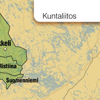 Grafiikka Mikkelin, Ristiinan ja Suomenniemen kuntaliitoksesta.