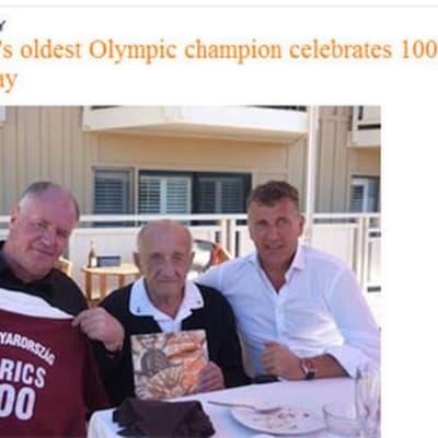 Sandor Tarics on vanhin elossa oleva olympiavoittaja (kesk.)