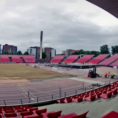 Nightwishin lava rakentuu Tampereen Ratinan stadionille