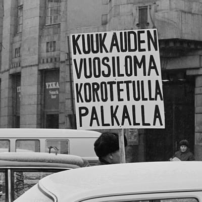 Metallityöväen lakko vuonna 1971, mielenosoitus.