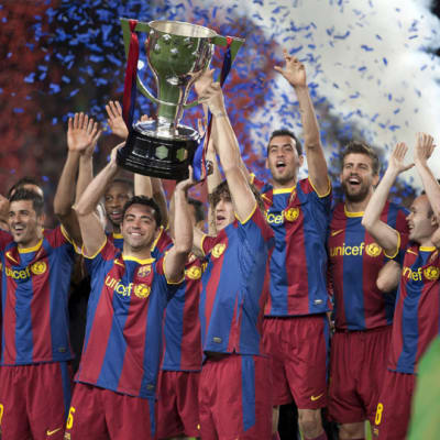 Barcelona juhlii Mestarien liigan voittoa keväällä 2009.