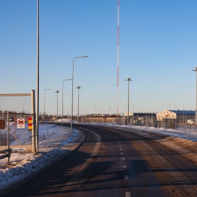 Vägen till kärnkraftsområdet Hanhikivi. 