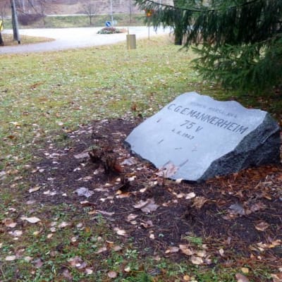 Hitlerin ja Mannerheimin tapaamisen muistoksi paljastettiin kivi syksyllä 1983. Se siirrettiin vuonna 1994 kuvassa olevaan nykyiseen paikkaan Imatran Kaukopäässä.