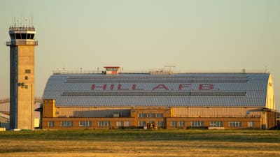 Hangarbyggad på Hill flygbasen i Norra Utah, USA.