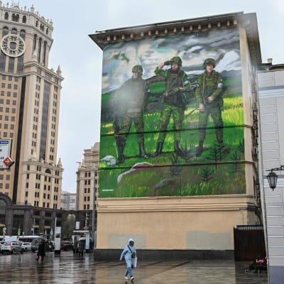 Målning i Moskva, till stöd för den ryska militärens invasion i Ukraina.