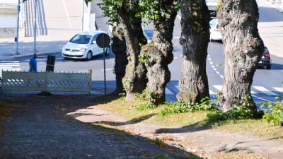 Trottoaren utanför Runebergs hem i Borgå
