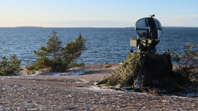Marinens radarstation på Rankö kustfort, november 2019.