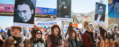 Bild från första maj-evenemang i Jakutsk.