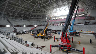 Ishockeyarenan i Pyeongchang tar form.