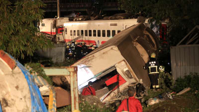 Urspårade vagnar i Yilan i Taiwan den 21 oktober 2018.