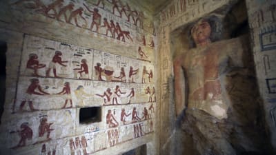 Bild från unikt gravfynd i Sakkara, Egypten. 