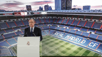 Real Madrids president Florentino Perez.