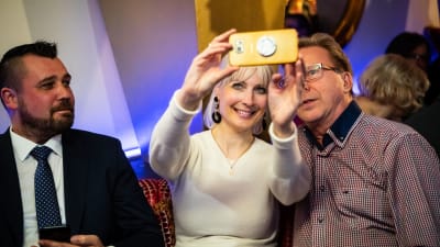 Eduskuntavaalit 2019. Perussuomalaisten vaalivalvojaiset. Laura Huhtasaari.