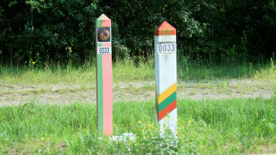 Gränsen mellan Belarus och Litauen.