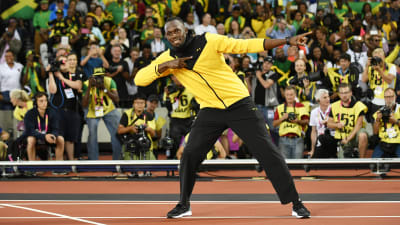Usain Bolt poserar.