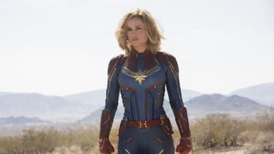 Captain Marvel -elokuvan pääroolin esittäjä Brie Larsson. 