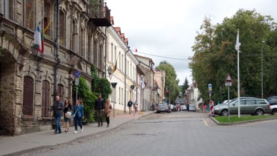 Gatuvy från Užupis i Vilnius.