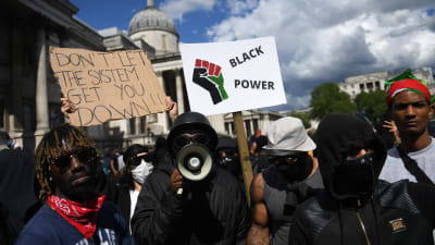 Demonstration mot rasism. Trafalgar Square, London  13.6.2020