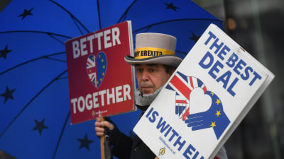 Hur ska brexit genomföras - den frågan är inte löst. Demonstration 4.12.2020 i London.