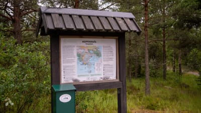 En karta över Kopparnäs friluftsområde