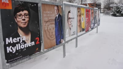 ett plakat med alla kandidater i finlands presidentval år 2018