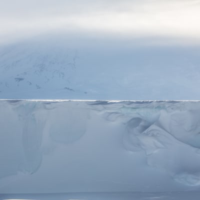 Glaciärkant i Antarktis.