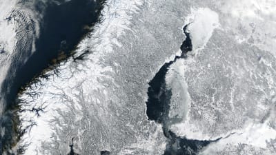 Skandinavien från ovan.