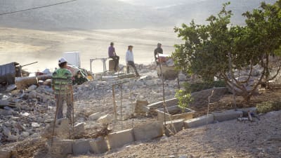 Husrivning 20.08.2014 i byn Tawayel på ockuperade Västbanken