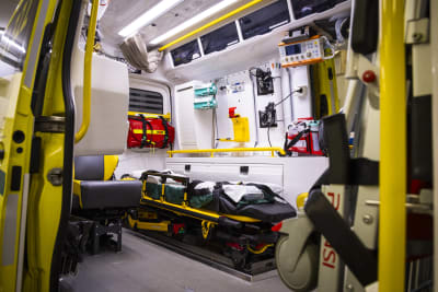 Insidan av en ambulans