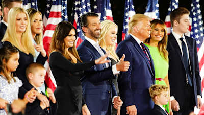 Familjen Trump under republikanernas partikonvent 2020.
