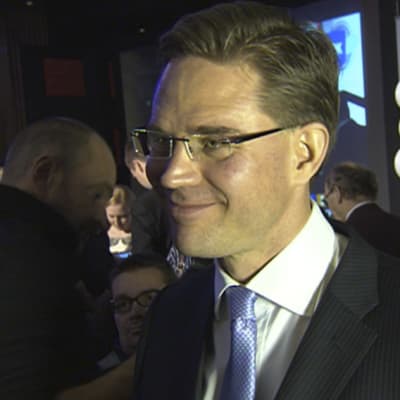Statsminister Jyrki Katainen på Samlingspartiets valvaka.