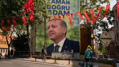 En valreklam för Erdogan i Istanbul.