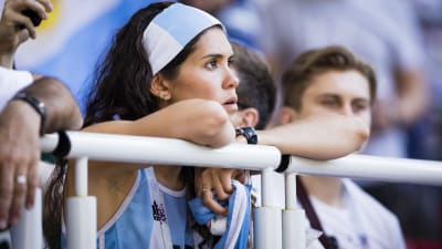 Argentinska fans surade efter oavgjort mot Island.