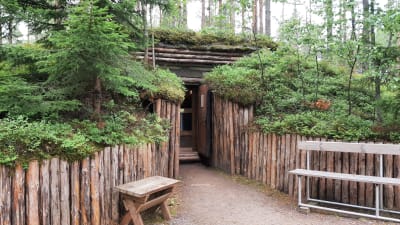 Rekonstruerad korsu vid Hangö frontmuseum.