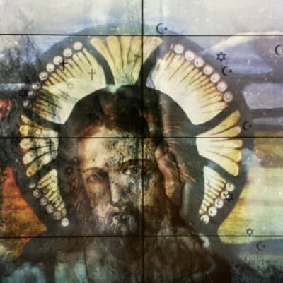 Glasfönster, jesus