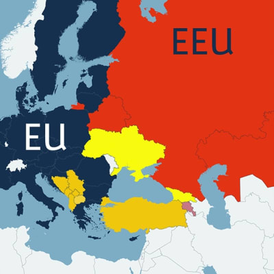 Karta över EU- och EEU-länder