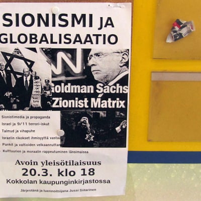 En reklamaffisch för Jussi Siitarinens föreläsning