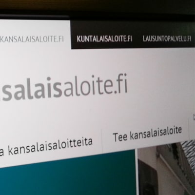 Kansalaisaloite.fi-sivuston otsikkopalkki.