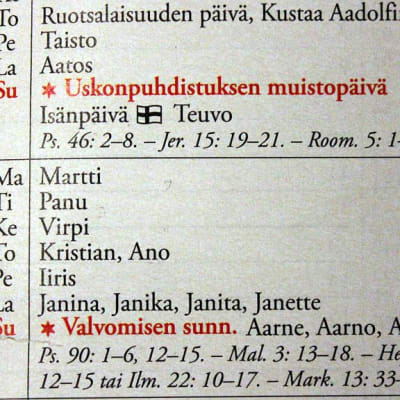 Almanakka on täynnä hyviä nimiä lapsille, mutta nimiä valitaan myös nimipäiväkalenterin ulkopuolelta.