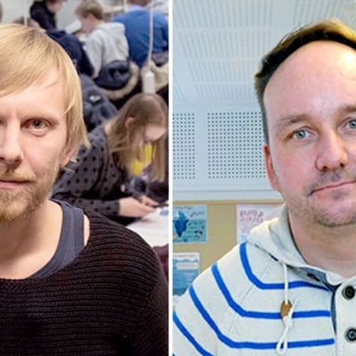 Opettajat Pekka Peura ja Markus Humaloja.